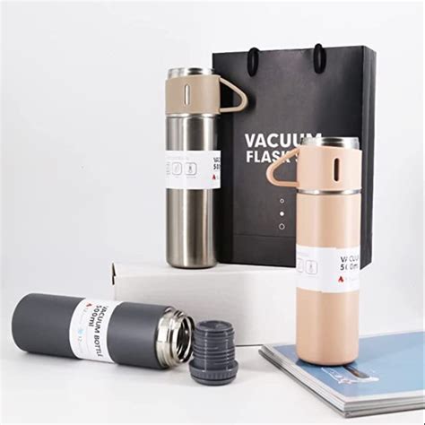 Latest Steel Vacuum Flask Set With Stainless Steel Cups Combo Ml