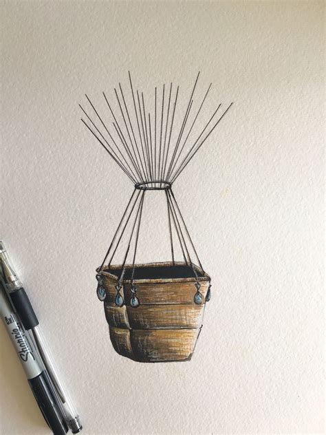 Hot Air Balloon Basket Drawing