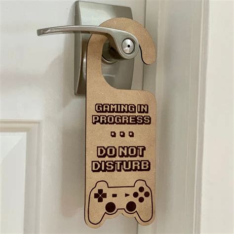 Gaming In Progress Do Not Disturb Laser Engraved Door Hanger Etsy