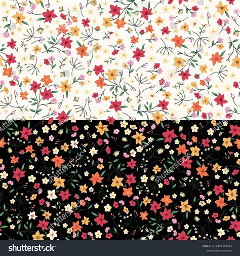 Cute Small Flower Seamless Pattern On Stock Vector Royalty Free