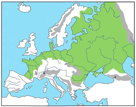 Print Map Quiz Mapa de ríos y cordilleras de Europa geografía 1 eso