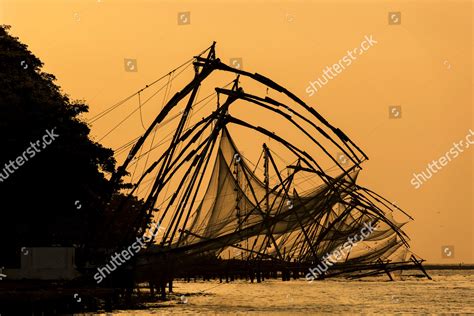 Chinese Fishing Nets Sunset Arabian Sea Editorial Stock Photo Stock