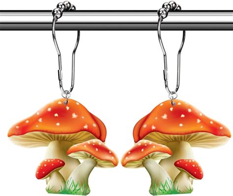 Amazon Mushroom Shower Curtain Hooks Rings Boho Shower Curtain