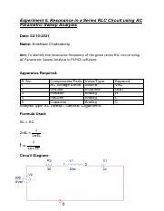 PHYSICS212 Experiment 5 Resonance In Rlc Series Circuit Pdf