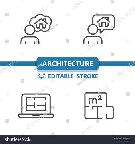 Architecture Icons Blueprint Architect House Plan Stock Vector (Royalty ...