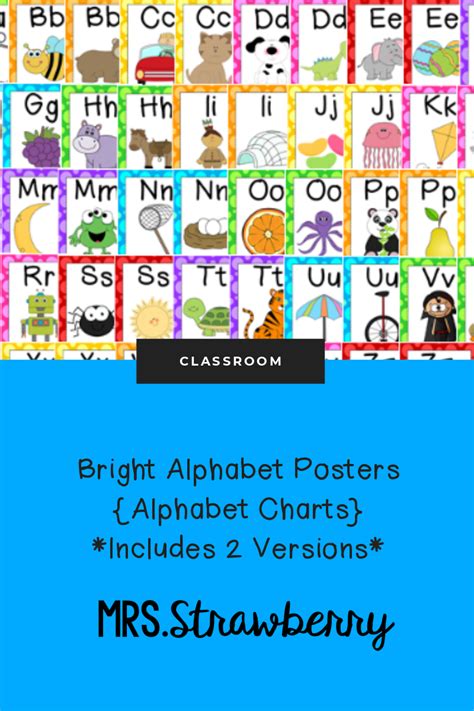 Bright Alphabet Posters For Your Classroomeach Letter Has 2 Different