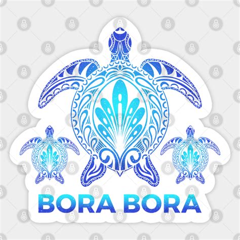 Vintage Bora Bora Ocean Blue Sea Turtle Souvenirs Bora Bora Sticker