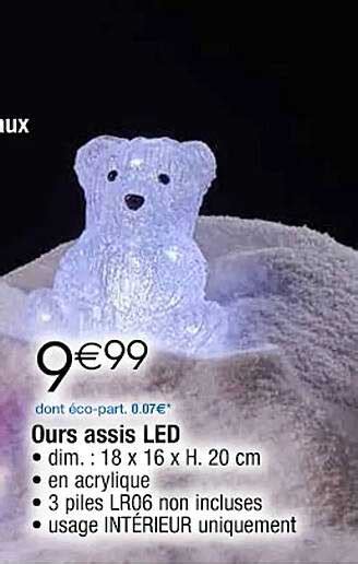 Promo Ours Assis Led Chez Cora ICatalogue Fr