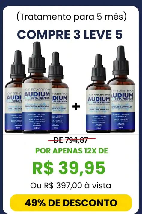 Audium Gota Premium Site Oficial 45 Desconto E Cupom