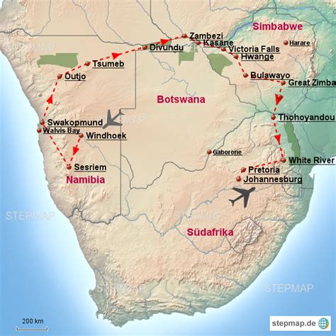 Stepmap Rundreise S Dliches Afrika Landkarte F R Afrika