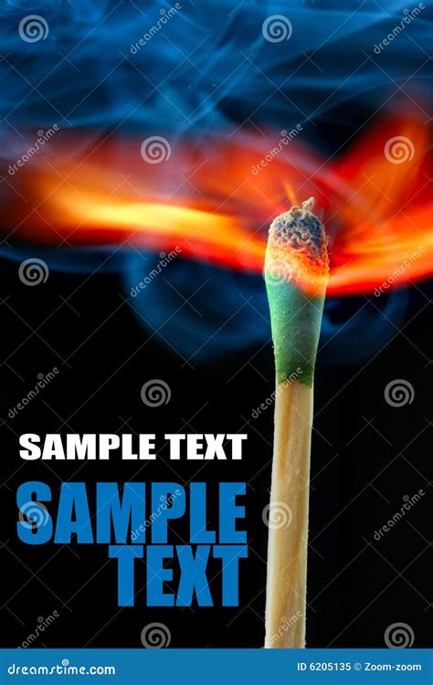 Burning Match On Black Background Flame Wood Stick Macro Royalty-Free ...