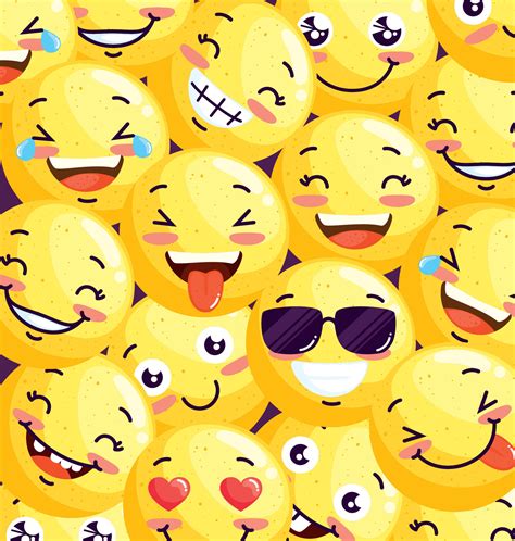 Happy Emojis Pattern Vector Art At Vecteezy