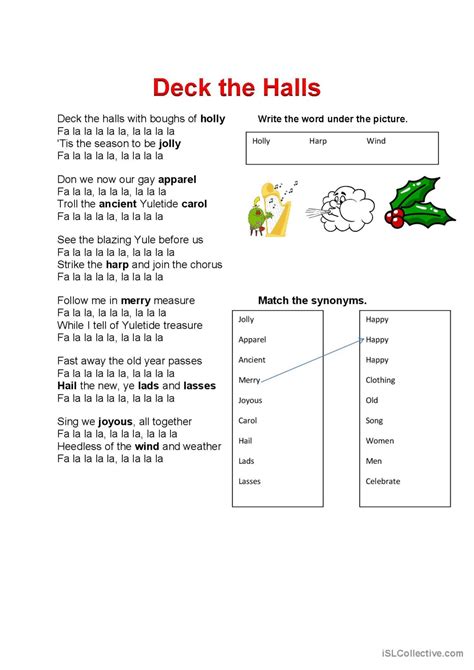 Deck The Halls Français FLE fiches pedagogiques pdf doc