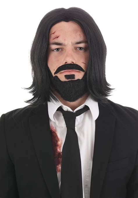 Legendary Hitman Costume Wig and Beard for Men | Movie Accessories