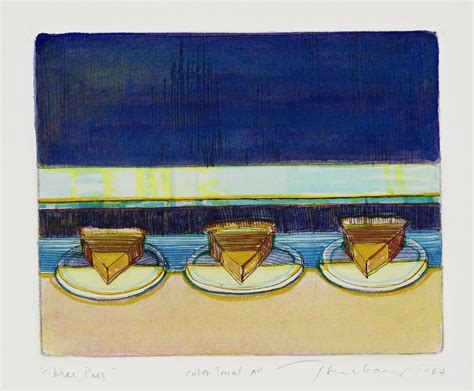 Wayne Thiebaud, Three Pies, 1964, Etching (S)