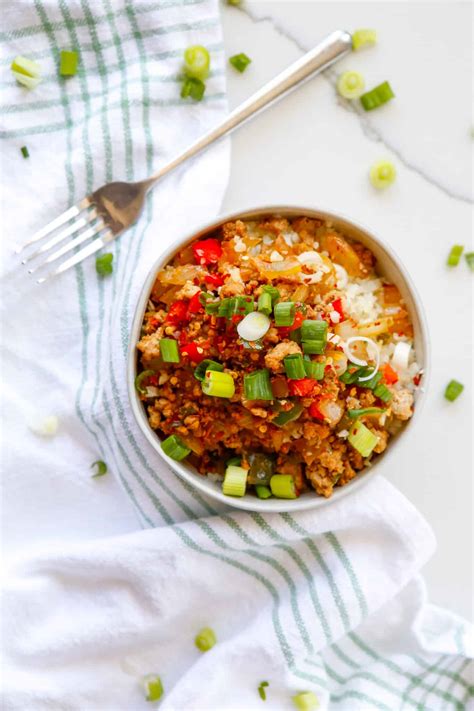 Turkey Teriyaki Cauliflower Rice Bowls One Wholesome Life