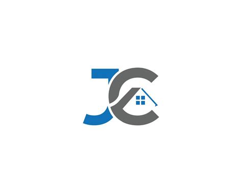 Letter Jc House Logo Design With Roofing Construction Symbol Vector