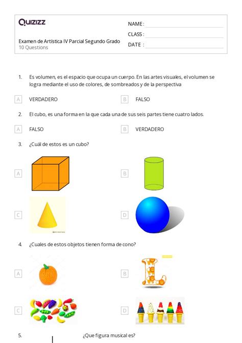 Volumen De Un Cono Hojas De Trabajo Para Grado En Quizizz