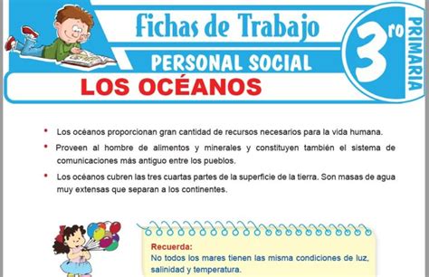 Los Oc Anos Para Tercero De Primaria Fichas De Trabajo