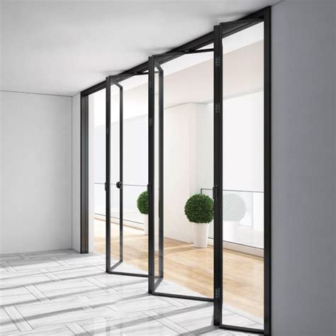 Aluminum Frameless Sliding Folding Glass Door Partition Large Panoramic