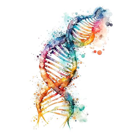 Premium Photo A Watercolor Painting Of A Dna