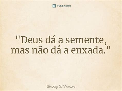 Deus Dá A Semente Mas Não Wesley Damico Pensador