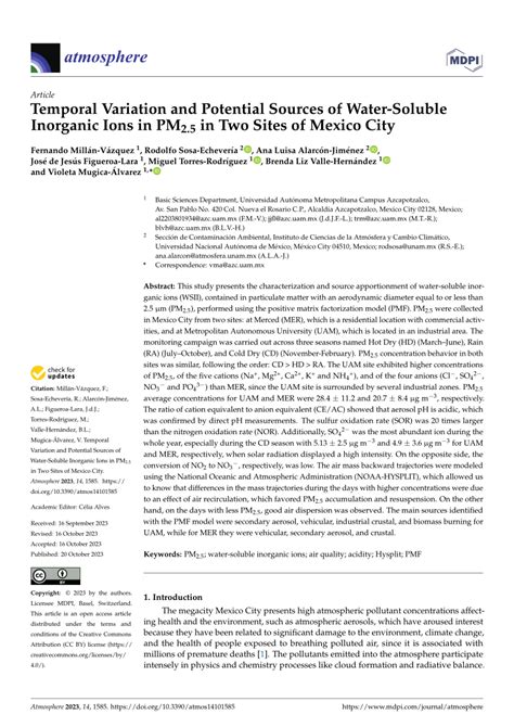 PDF Temporal Variation And Potential Sources Of Water Soluble