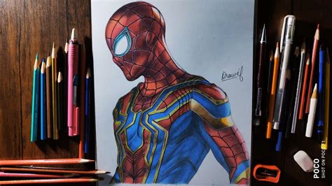 Draw Iron Spider Man From Far From Home Youtube