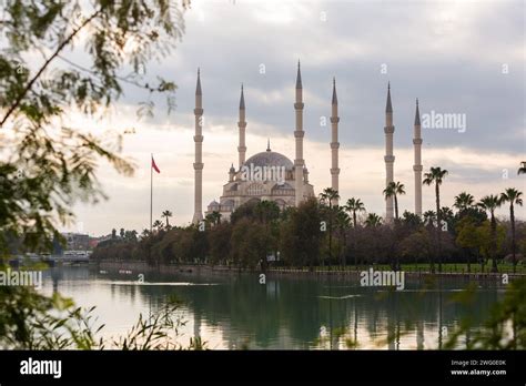 Adana, Turkiye - January 25, 2024: The Sabanci Central Mosque in Adana ...