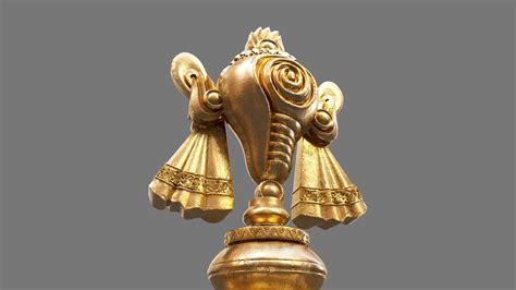 Oil Lamp4 Shanku Chakra Balaji 3d Model Cgtrader