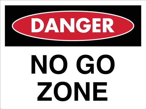 Danger No Go Zone Sign - New Signs