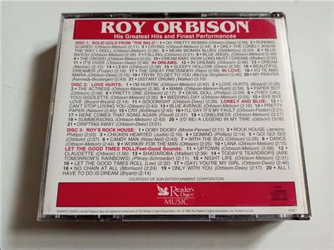 Roy Orbison His Greatest Hits And Finest Performances Hobbies Toys