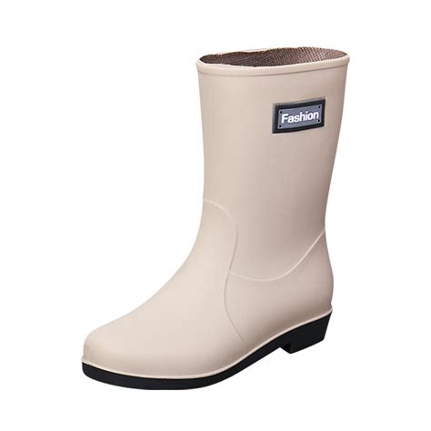 Ehqjnj Water Boots For Woman With Women Short Rain Boots For Womens Ankle Waterproof Rainboot