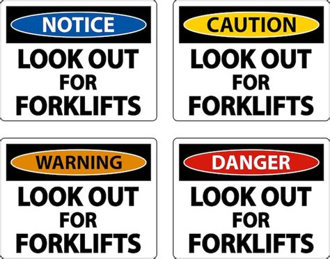 Premium Vector Caution Look Out For Forklifts Sign On White Background