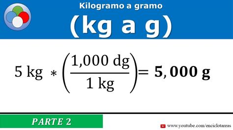 Kilogramos a gramos kg a g conversión YouTube