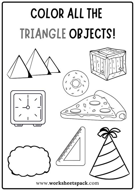 Color All The Triangles Worksheet Triangle Shape Activity Sheets Free