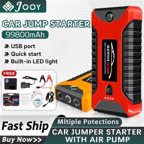 Car Jump Starter 99800mAh Multi Function Rechargeable Emergency