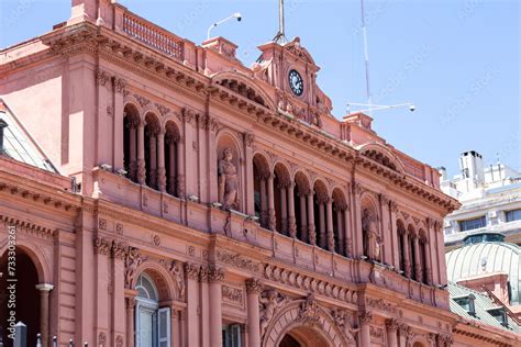 Casa Rosada Pink House Presidential Palace Located At Mayo Square In