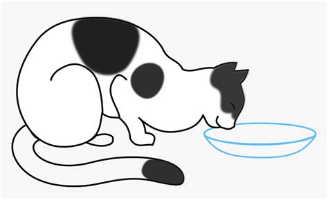 Draw A Cat Eating Hd Png Download Kindpng