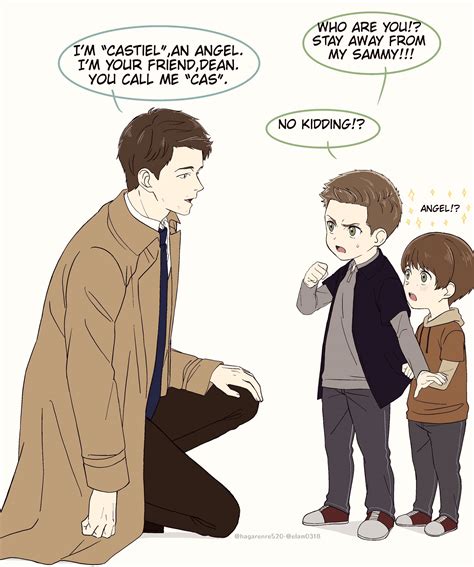 りとせ On Twitter Supernatural Fanart Cas And Small Winchesters🧥👬