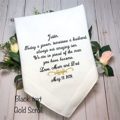 Wedding Handkerchief For Son Today A Groom Always Our Son Wedding Gift