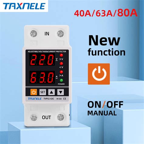 Dual Display 40A 63A 230V Din Rail Adjustable Digital Over Under