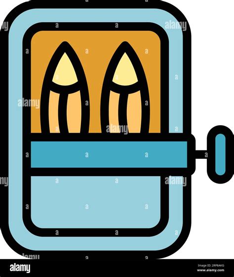 Canned Fish Icon Outline Vector Oil Food Marine Herring Color Flat