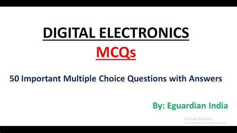 Digital Electronics Mcq Questions And Answers Pdf Digital Electronics