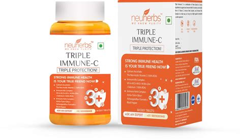 Buy Neuherbs Triple Immune C Immunity Booster Tablets Bottle Of 60