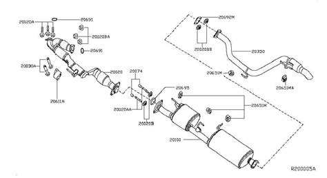 Illustrated 2002 Nissan Pathfinder Exhaust System Diagram