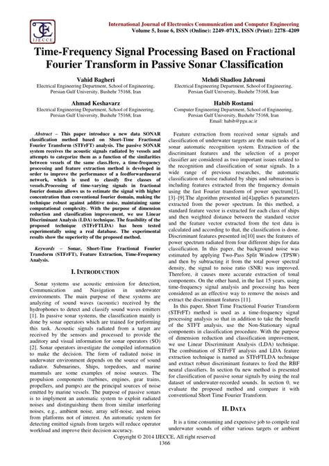 Pdf Time Frequency Signal Processing Based On Fractional Fourier