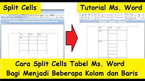 Cara Split Cells Tabel Ms Word Membagi Menjadi Beberapa Kolom Dan Baris L Tutorial Microsoft