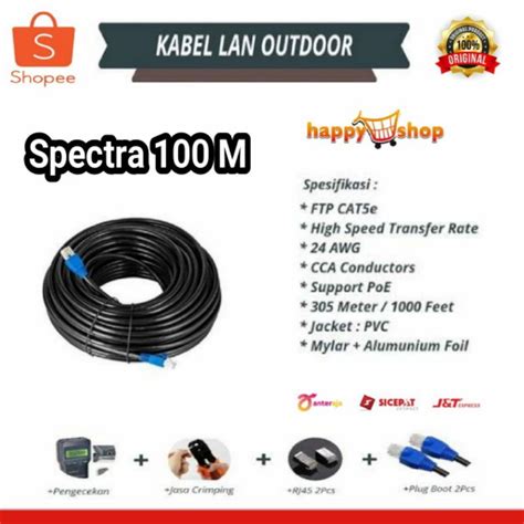 Jual Kabel Lan Outdoor Ftp Meter Spectra Cat E Shopee Indonesia