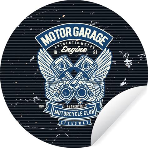 Wallcircle Muurstickers Behangcirkel Mancave Motor Auto